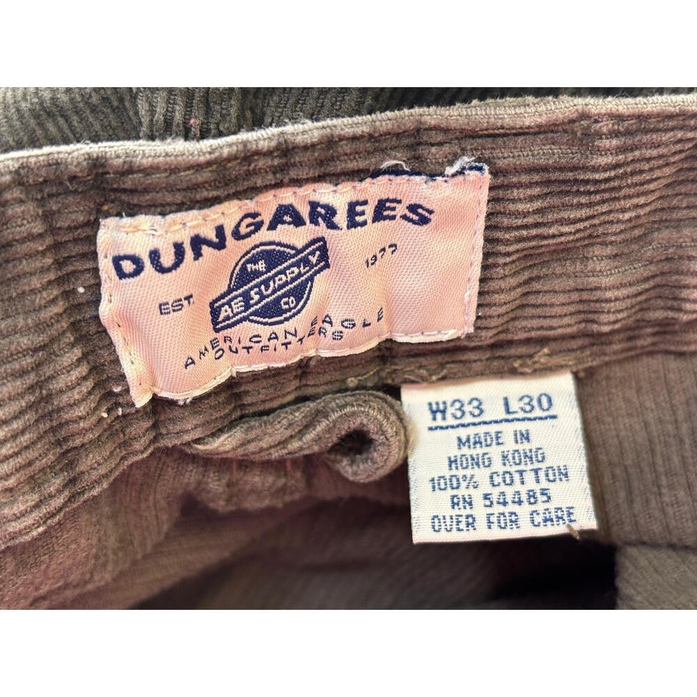American Eagle Outfitters Pants Mens 33x30 Brown Corduroy Carpenter Workwear - Picture 3 of 7
